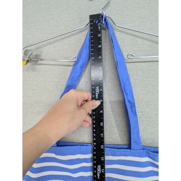 Kate Spade Striped Reusable Tote Blue Bag Shopping - Picture 4 of 5